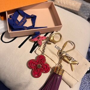 Louis Vuitton Pink and Purple Floral Key Holder